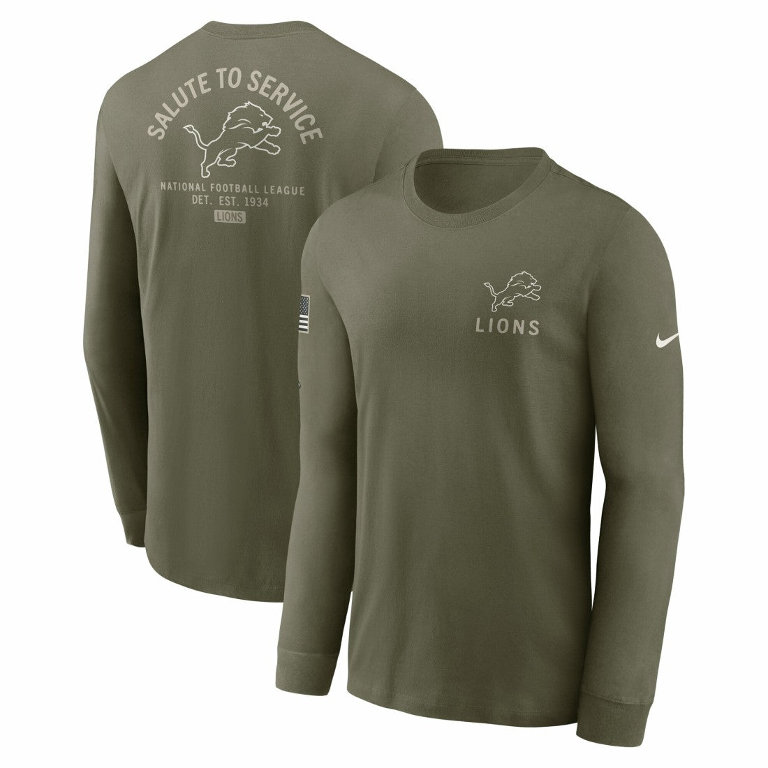 2025 Salute to Service Sideline Long Sleeve T-Shirt - Detroit Lions