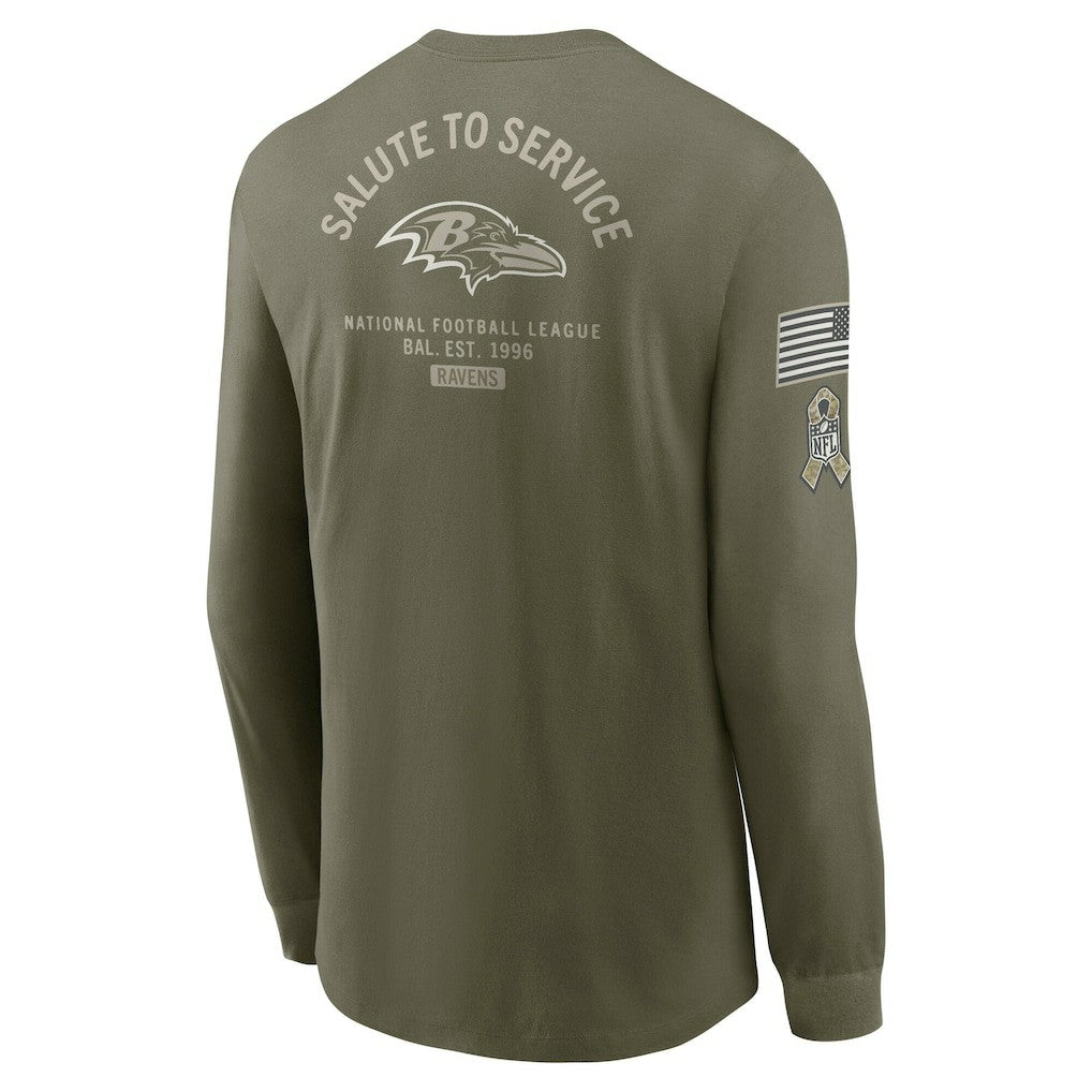 2025 Salute to Service Sideline Long Sleeve T-Shirt - Baltimore Ravens