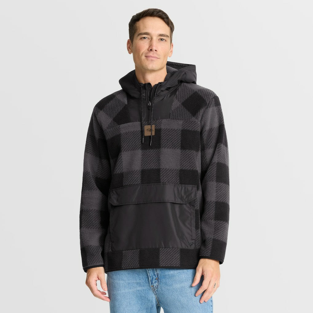 Elements Plaid Polar Fleece Quarter-Zip Hoodie - Baltimore Ravens
