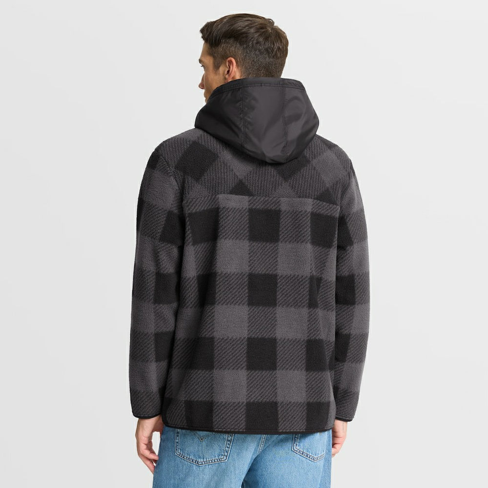 Elements Plaid Polar Fleece Quarter-Zip Hoodie - Minnesota Vikings