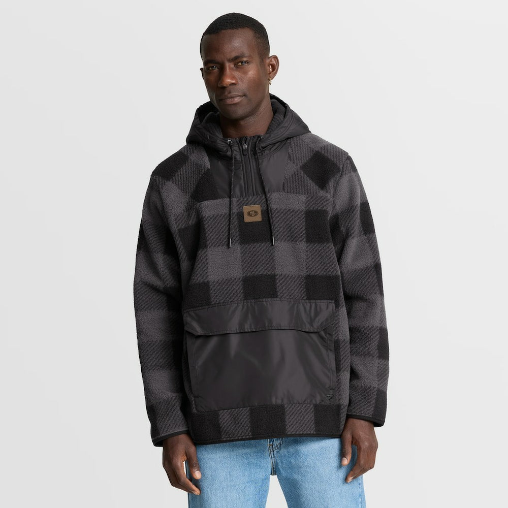 Elements Plaid Polar Fleece Quarter-Zip Hoodie - San Francisco 49ers