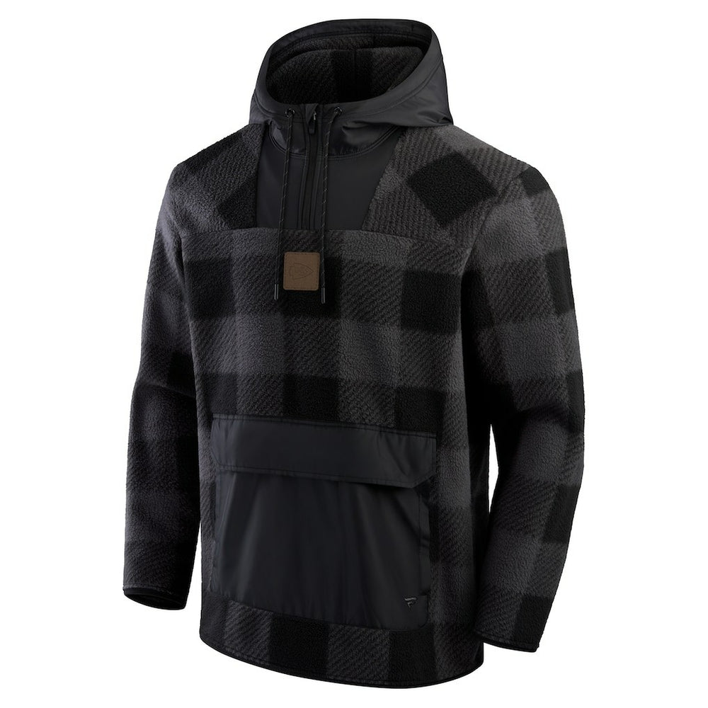 Elements Plaid Polar Fleece Quarter-Zip Hoodie - Kansas City Chiefs
