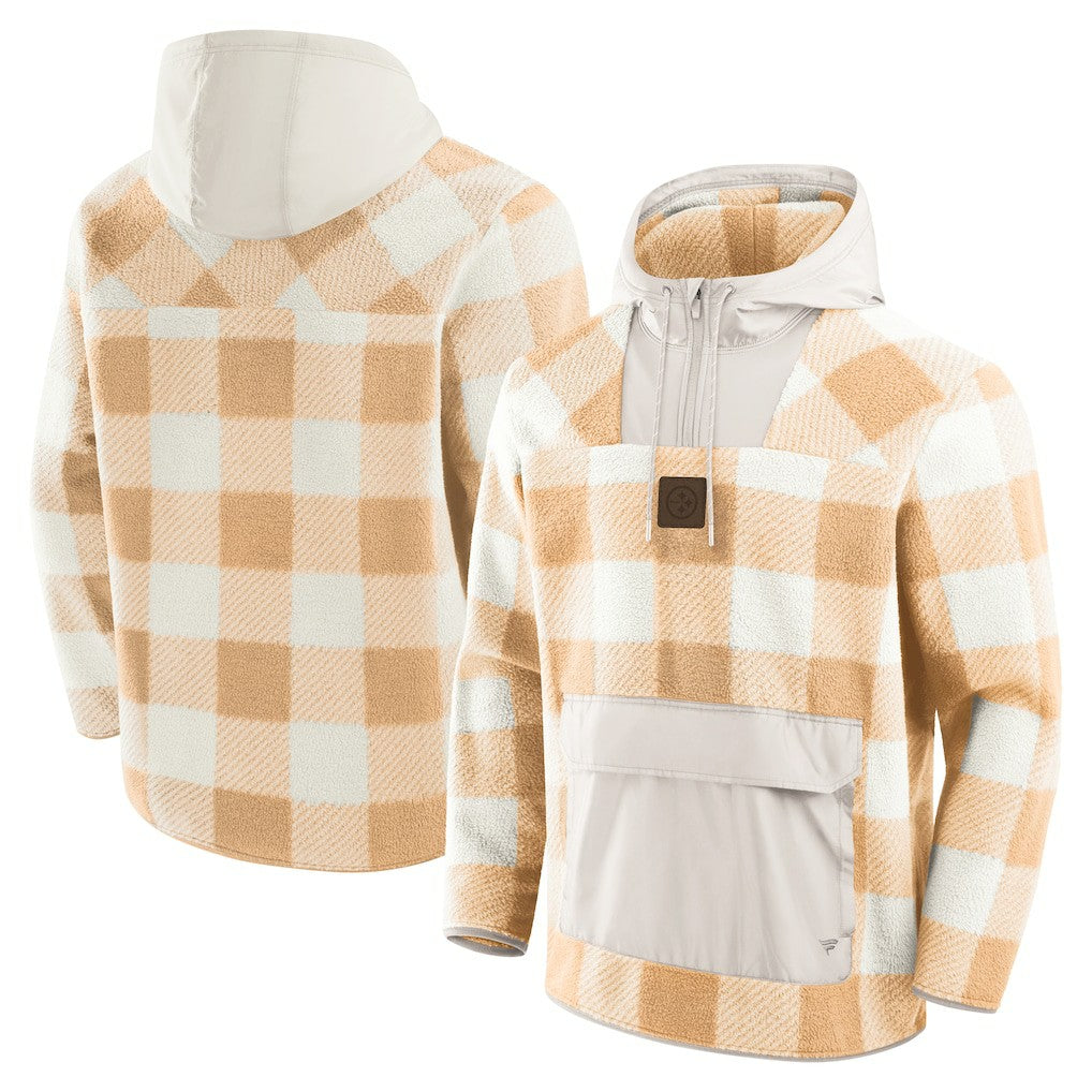 Elements Plaid Polar Fleece Quarter-Zip Hoodie - Pittsburgh Steelers