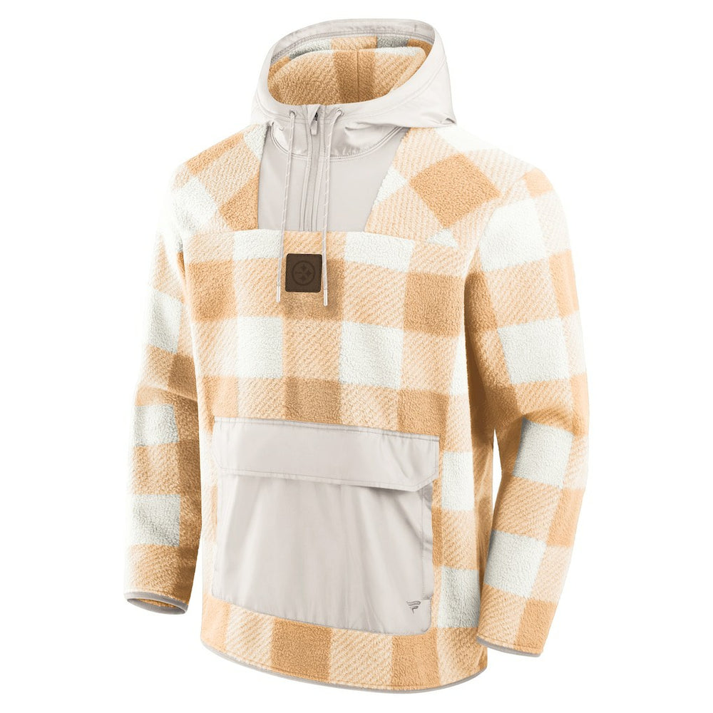 Elements Plaid Polar Fleece Quarter-Zip Hoodie - Pittsburgh Steelers