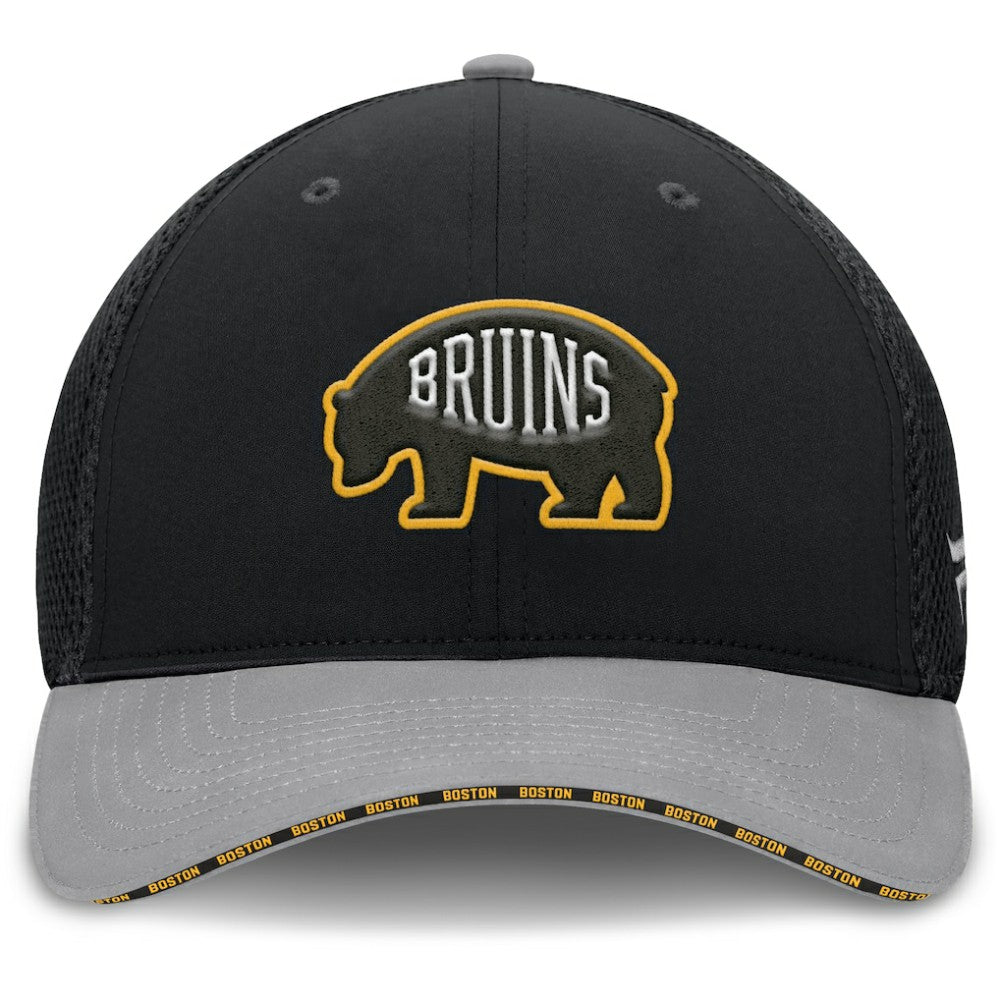 NHL Black Boston Bruins Fanatics Fundamentals Span Flex Hat