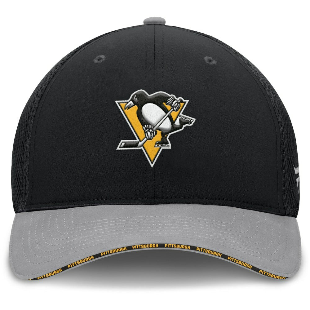 NHL Black Pittsburgh Penguins Fanatics Fundamentals Span Flex Hat