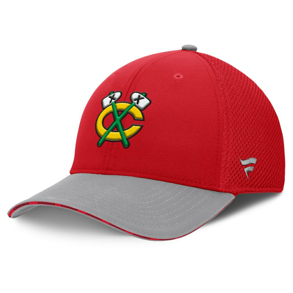 NHL Red Chicago Blackhawks Fanatics Fundamentals Span Flex Hat