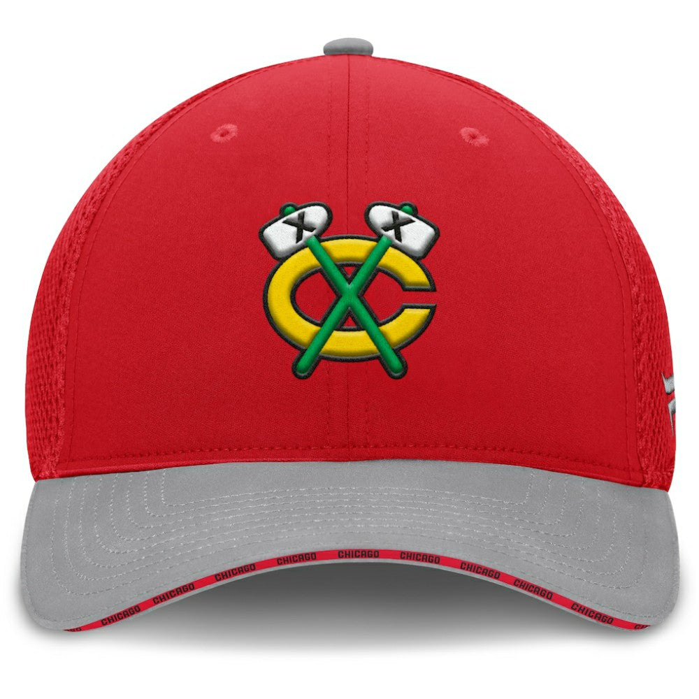 NHL Red Chicago Blackhawks Fanatics Fundamentals Span Flex Hat