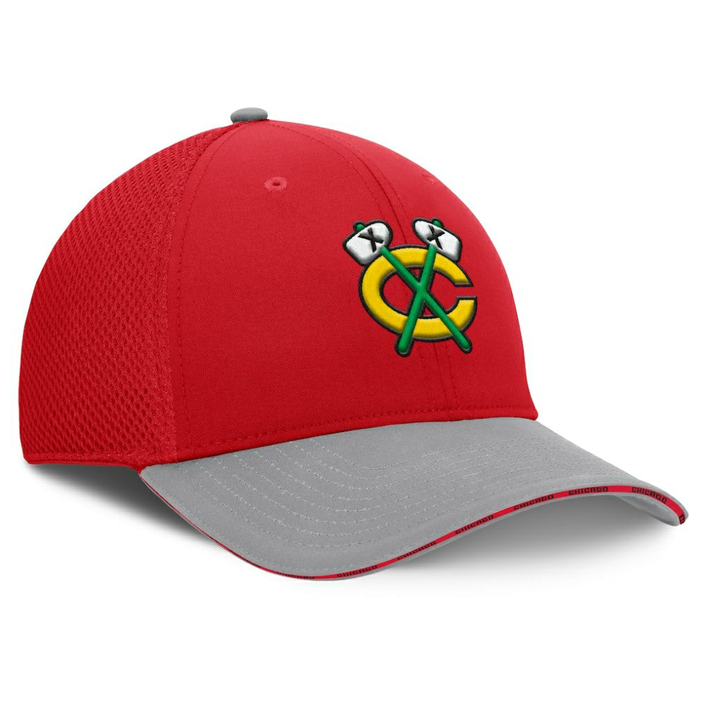 NHL Red Chicago Blackhawks Fanatics Fundamentals Span Flex Hat