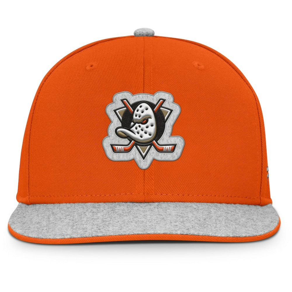 NHL Orange Anaheim Ducks Fanatics Fundamentals Loden Snapback Hat