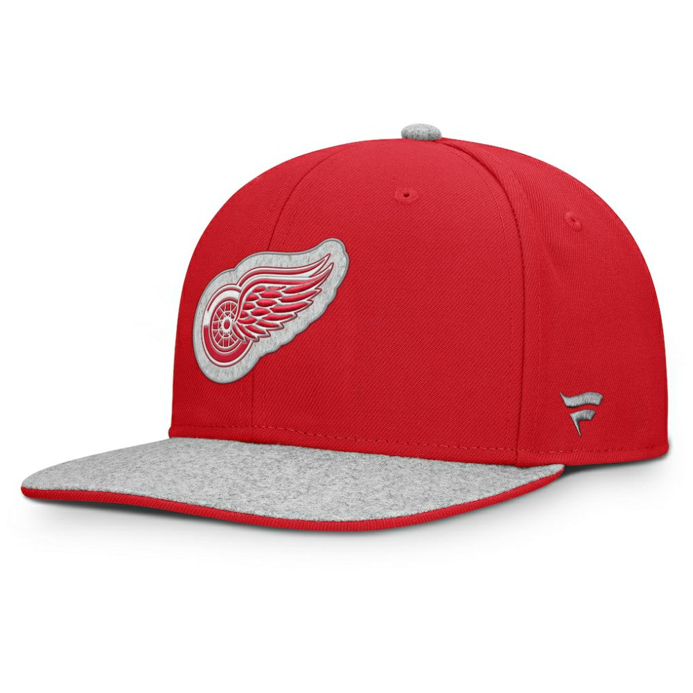 NHL Red Detroit Red Wings Fanatics Fundamentals Loden Snapback Hat