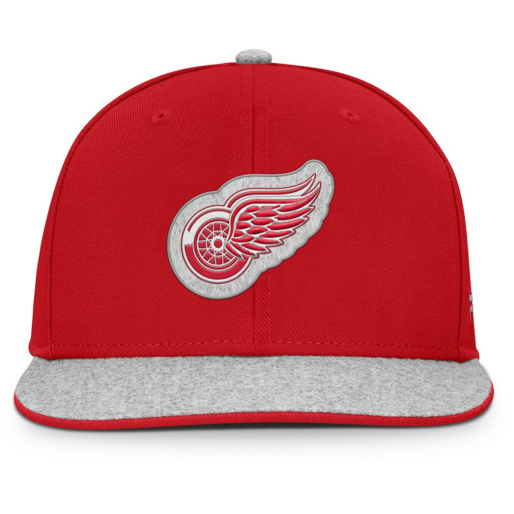 NHL Red Detroit Red Wings Fanatics Fundamentals Loden Snapback Hat