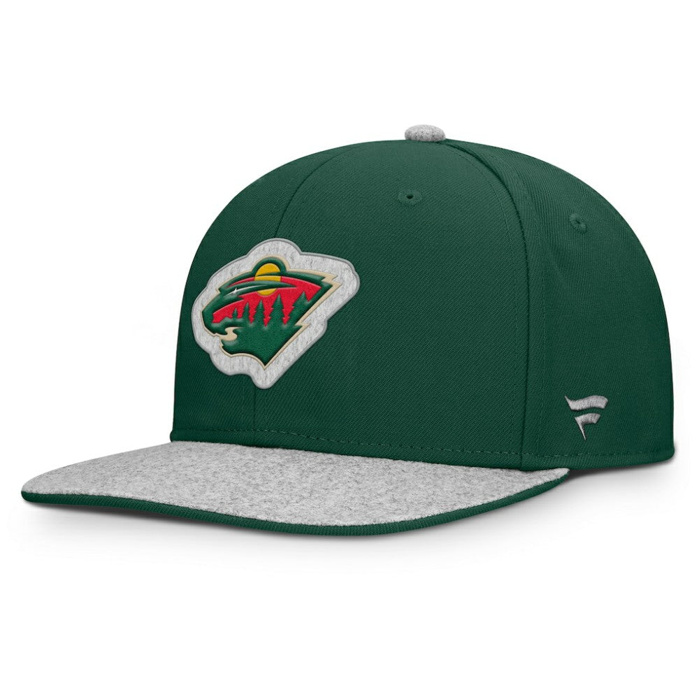 NHL Green Minnesota Wild Fanatics Fundamentals Loden Snapback Hat