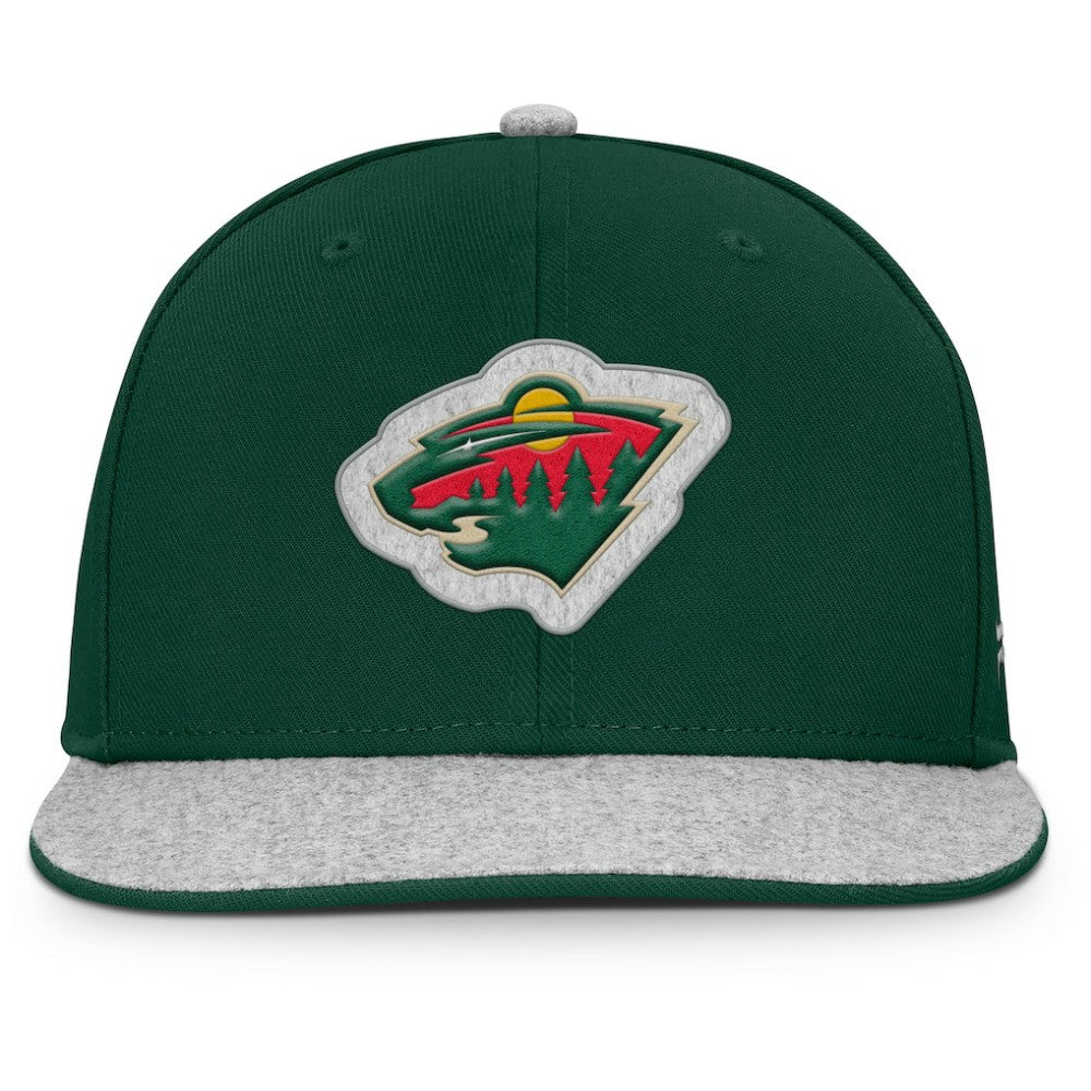 NHL Green Minnesota Wild Fanatics Fundamentals Loden Snapback Hat