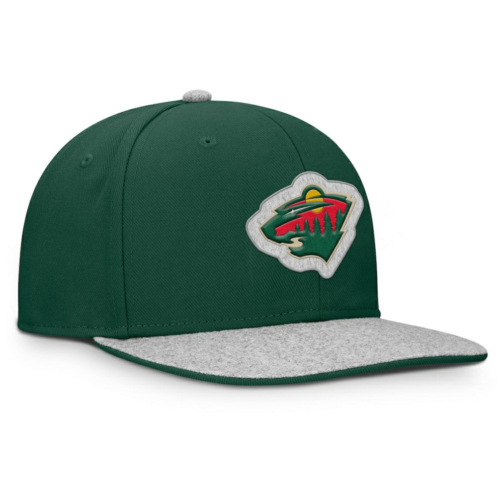NHL Green Minnesota Wild Fanatics Fundamentals Loden Snapback Hat