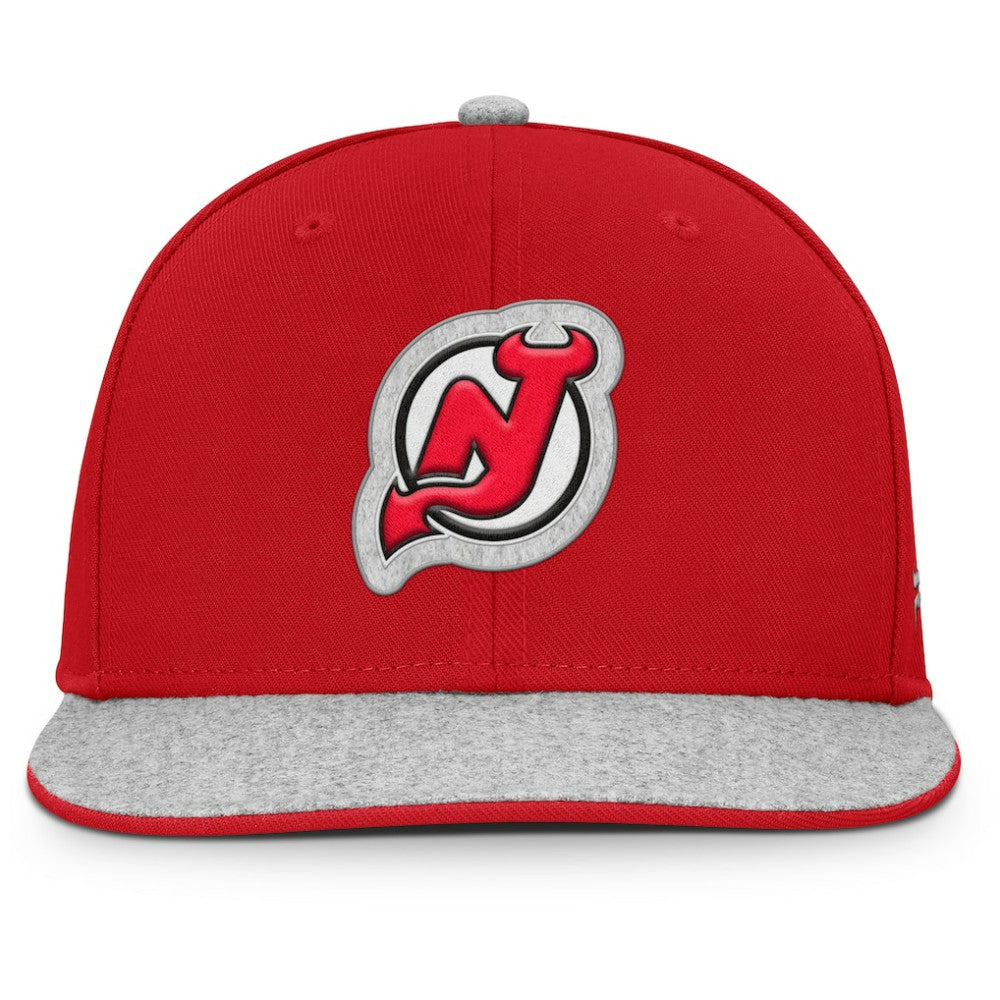NHL Red New Jersey Devils Fanatics Fundamentals Loden Snapback Hat
