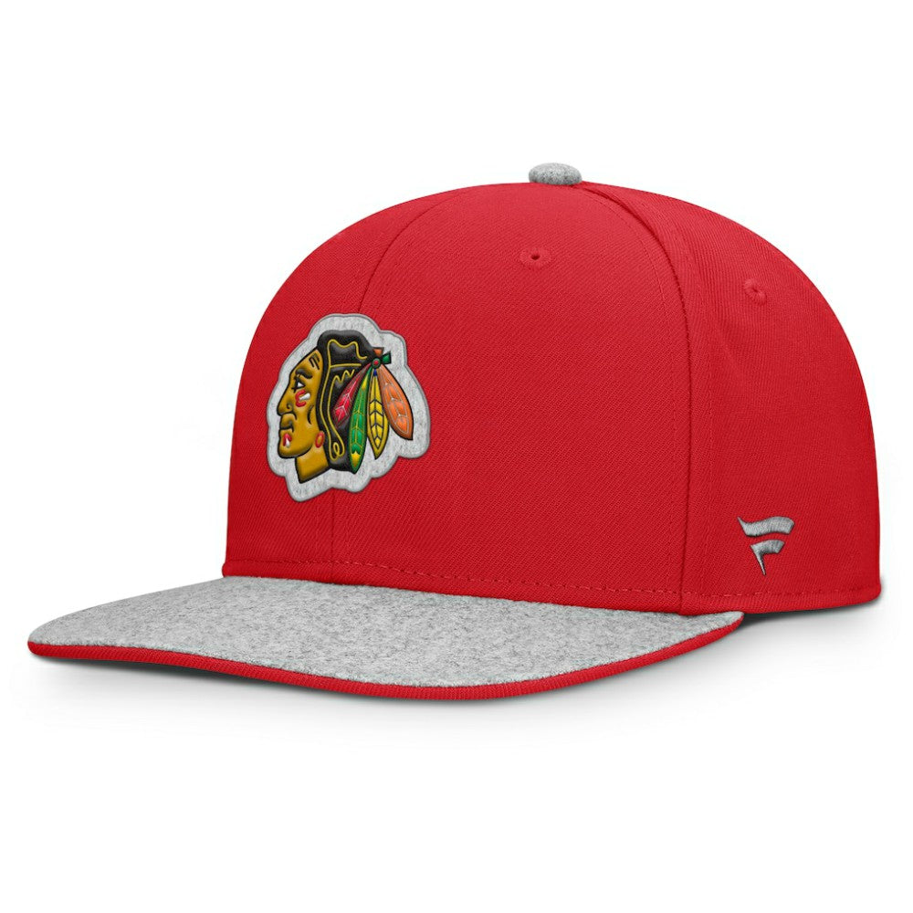 NHL Red Chicago Blackhawks Fanatics Fundamentals Loden Snapback Hat
