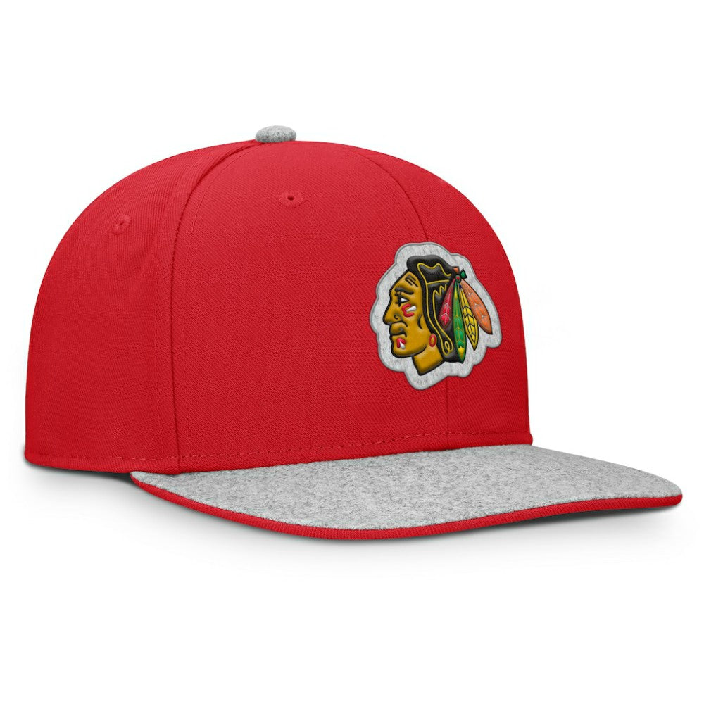 NHL Red Chicago Blackhawks Fanatics Fundamentals Loden Snapback Hat