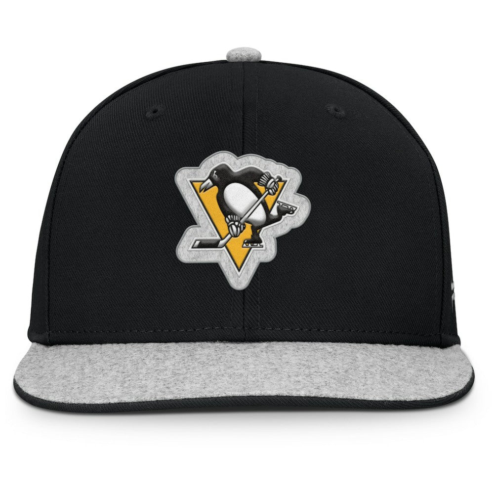 NHL Black Pittsburgh Penguins Fanatics Fundamentals Loden Snapback Hat