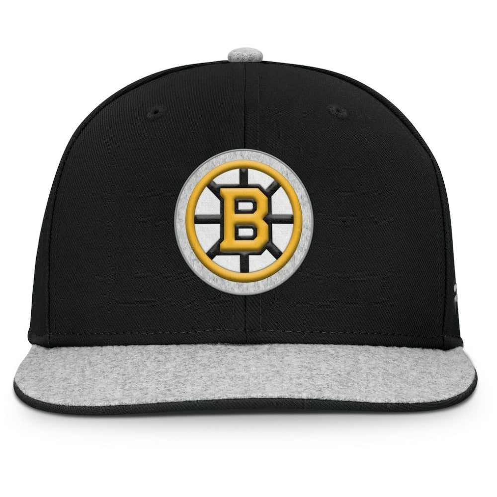 NHL Black Boston Bruins Fanatics Fundamentals Loden Snapback Hat