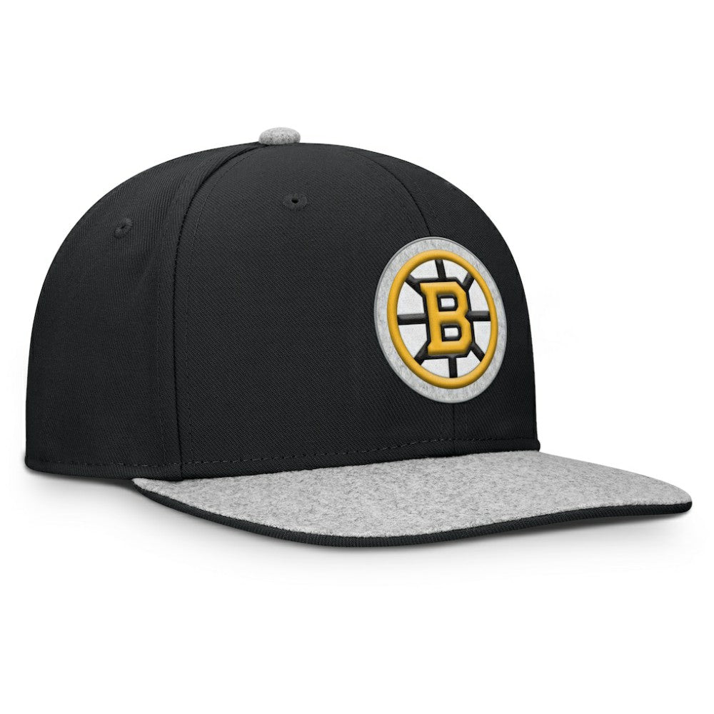 NHL Black Boston Bruins Fanatics Fundamentals Loden Snapback Hat