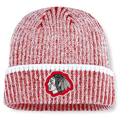 NHL Red/White Chicago Blackhawks Fanatics Fundamental Haze Cuffed Knit Hat