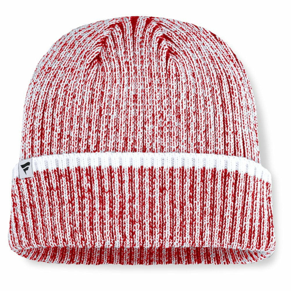 NHL Red/White Chicago Blackhawks Fanatics Fundamental Haze Cuffed Knit Hat
