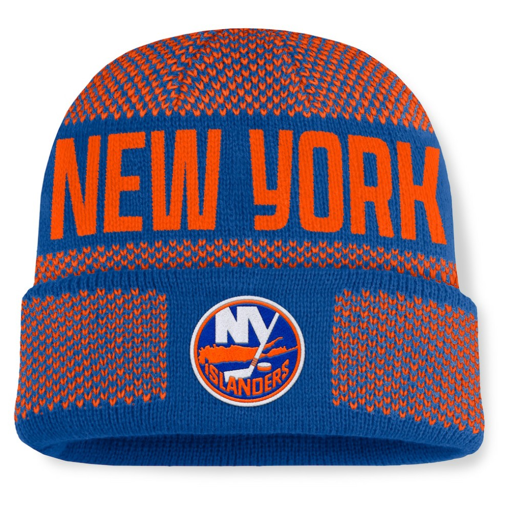 NHL Royal/Orange New York Islanders Fanatics Fundamentals Shelter Cuffed Knit Hat