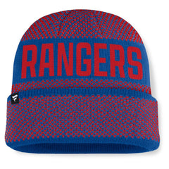 NHL Blue/Red New York Rangers Fanatics Fundamentals Shelter Cuffed Knit Hat