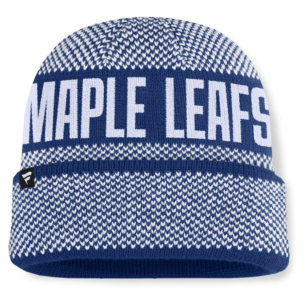 NHL Blue/White Toronto Maple Leafs Fanatics Fundamentals Shelter Cuffed Knit Hat