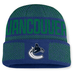 NHL Blue/Green Vancouver Canucks Fanatics Fundamentals Shelter Cuffed Knit Hat