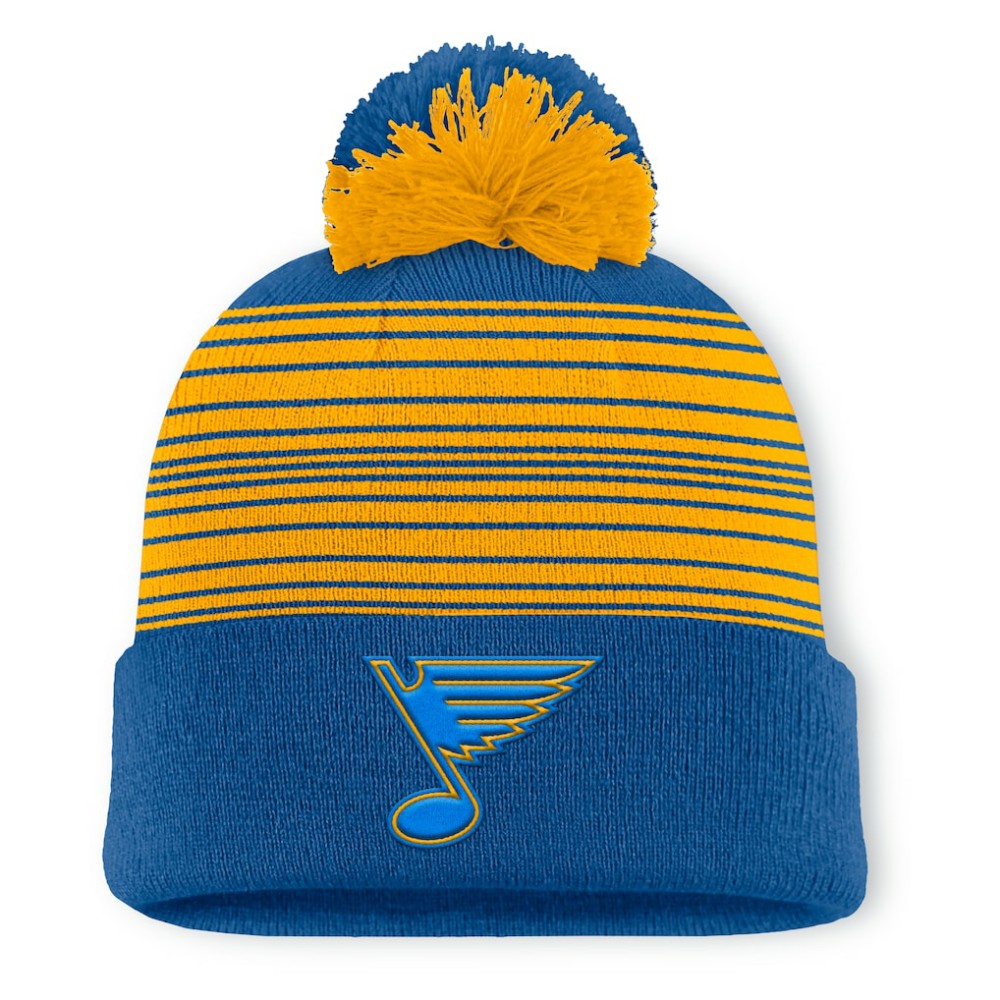 NHL Navy St. Louis Blues Fanatics Fundamental Spirit Cuffed Pom Knit Hat