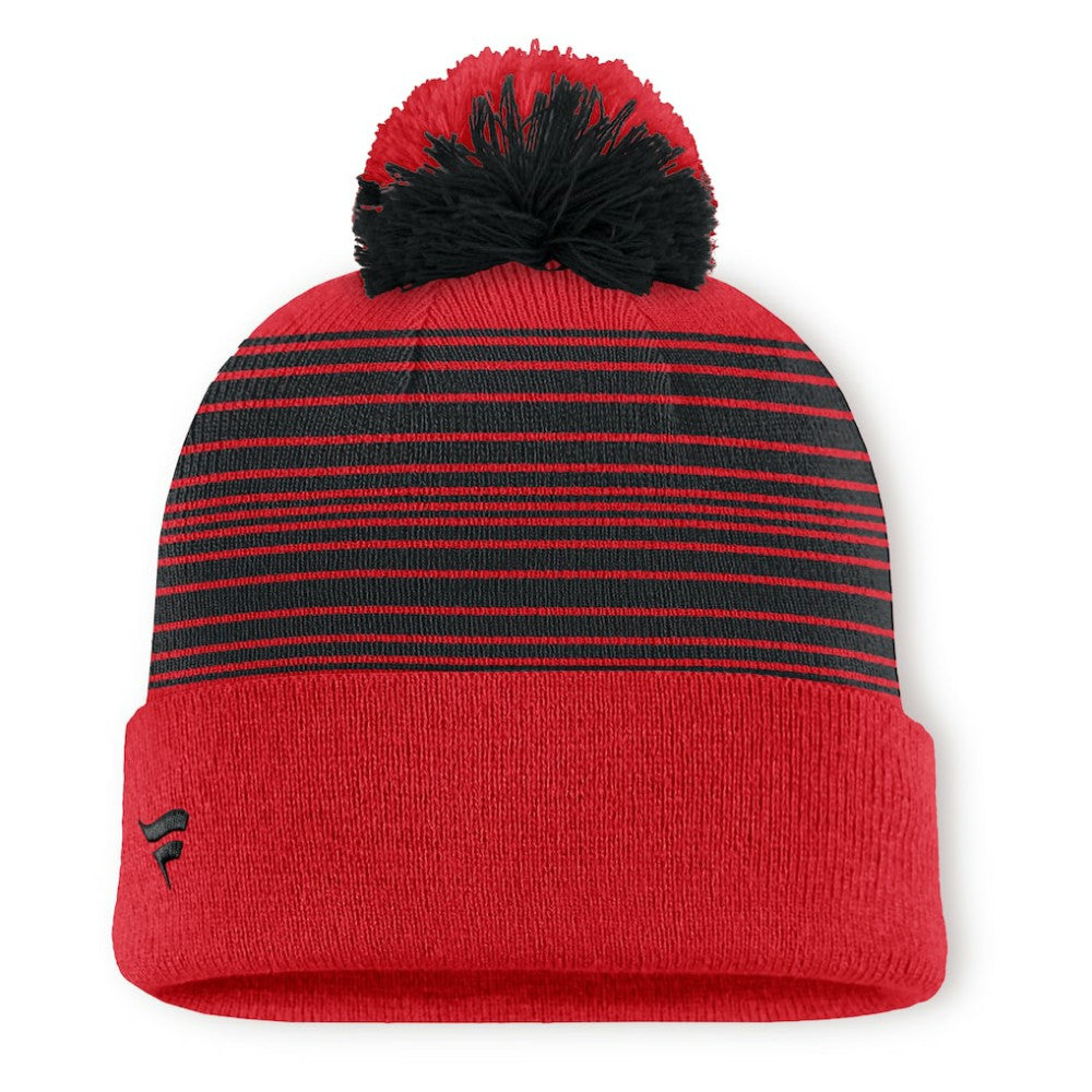 NHL Red Chicago Blackhawks Fanatics Fundamental Spirit Cuffed Pom Knit Hat