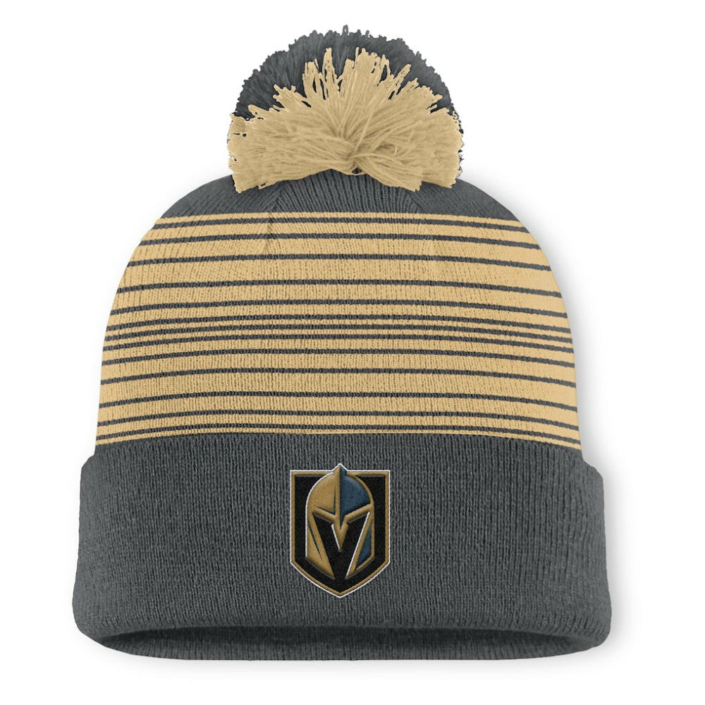 NHL Gray Vegas Golden Knights Fanatics Fundamental Spirit Cuffed Pom Knit Hat