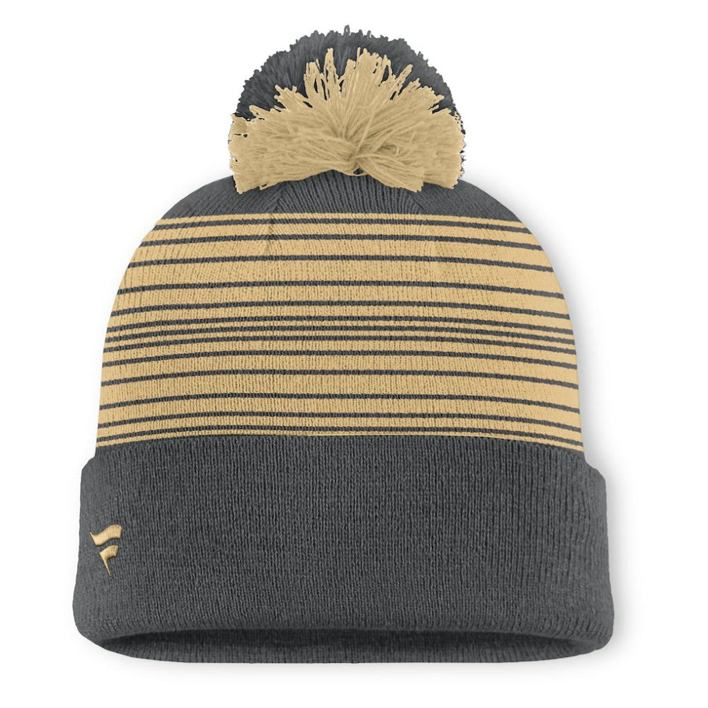 NHL Gray Vegas Golden Knights Fanatics Fundamental Spirit Cuffed Pom Knit Hat