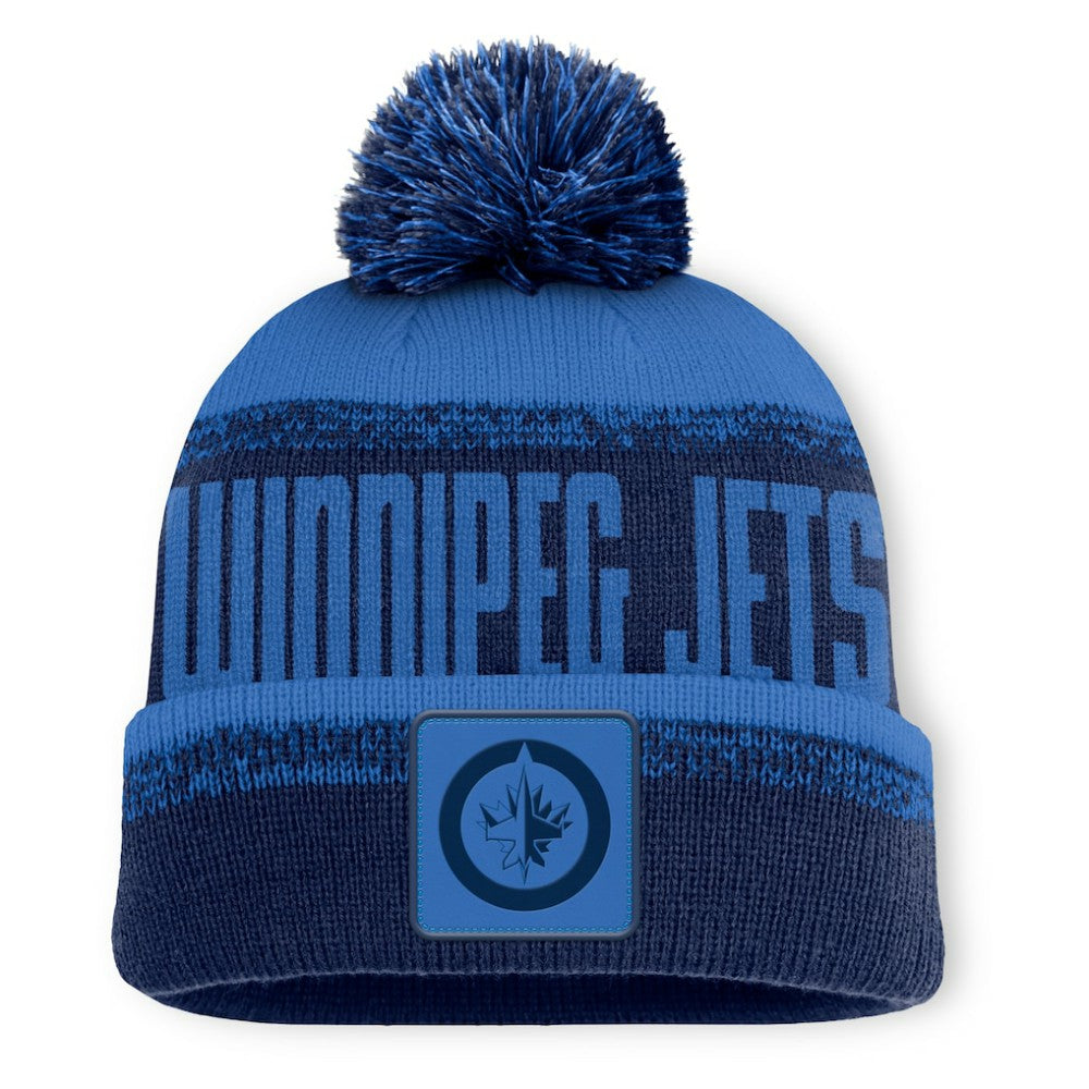 NHL Navy/Blue Winnipeg Jets Fanatics Fundamentals Thrive Cuffed Knit Hat with Pom