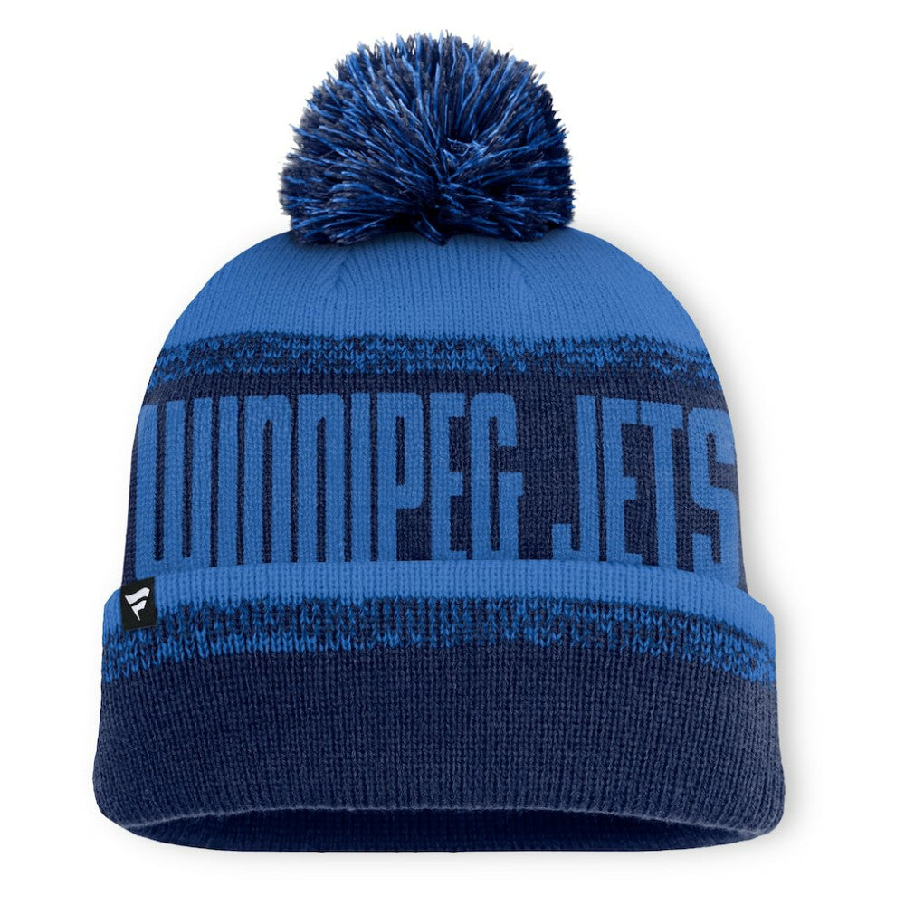 NHL Navy/Blue Winnipeg Jets Fanatics Fundamentals Thrive Cuffed Knit Hat with Pom