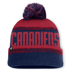 NHL Navy/Red Montreal Canadiens Fanatics Fundamentals Thrive Cuffed Knit Hat with Pom