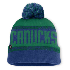 NHL Blue/Green Vancouver Canucks Fanatics Fundamentals Thrive Cuffed Knit Hat with Pom