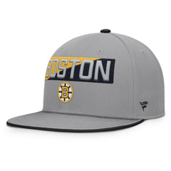 NHL Gray Boston Bruins Fanatics Fundamentals Duo Split Logo Snapback Hat