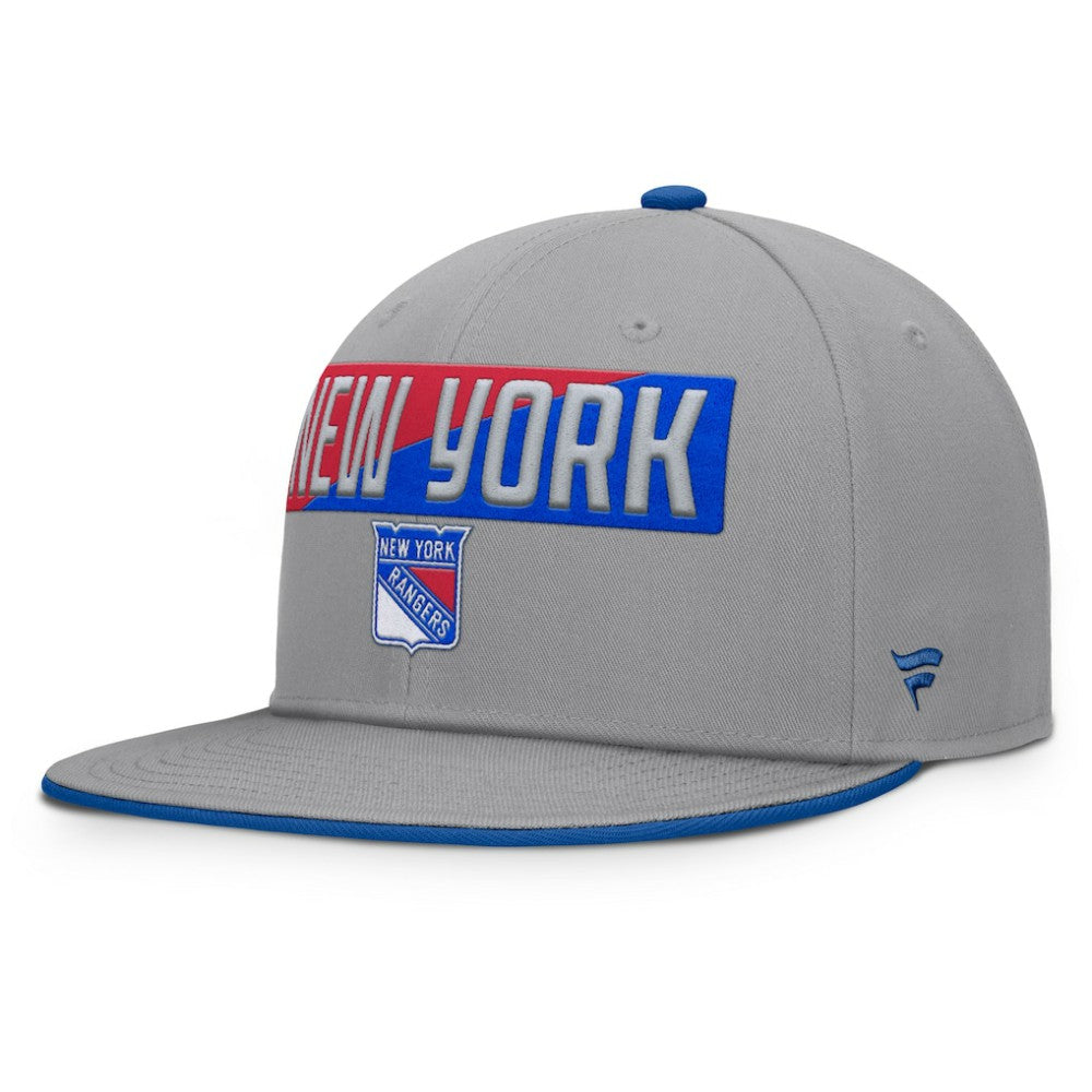 NHL Gray New York Rangers Fanatics Fundamentals Duo Split Logo Snapback Hat