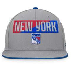 NHL Gray New York Rangers Fanatics Fundamentals Duo Split Logo Snapback Hat