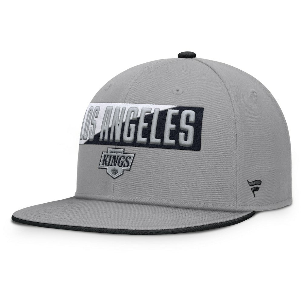 NHL Gray Los Angeles Kings Fanatics Fundamentals Duo Split Logo Snapback Hat
