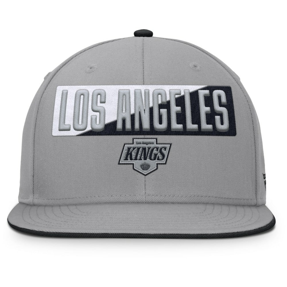 NHL Gray Los Angeles Kings Fanatics Fundamentals Duo Split Logo Snapback Hat