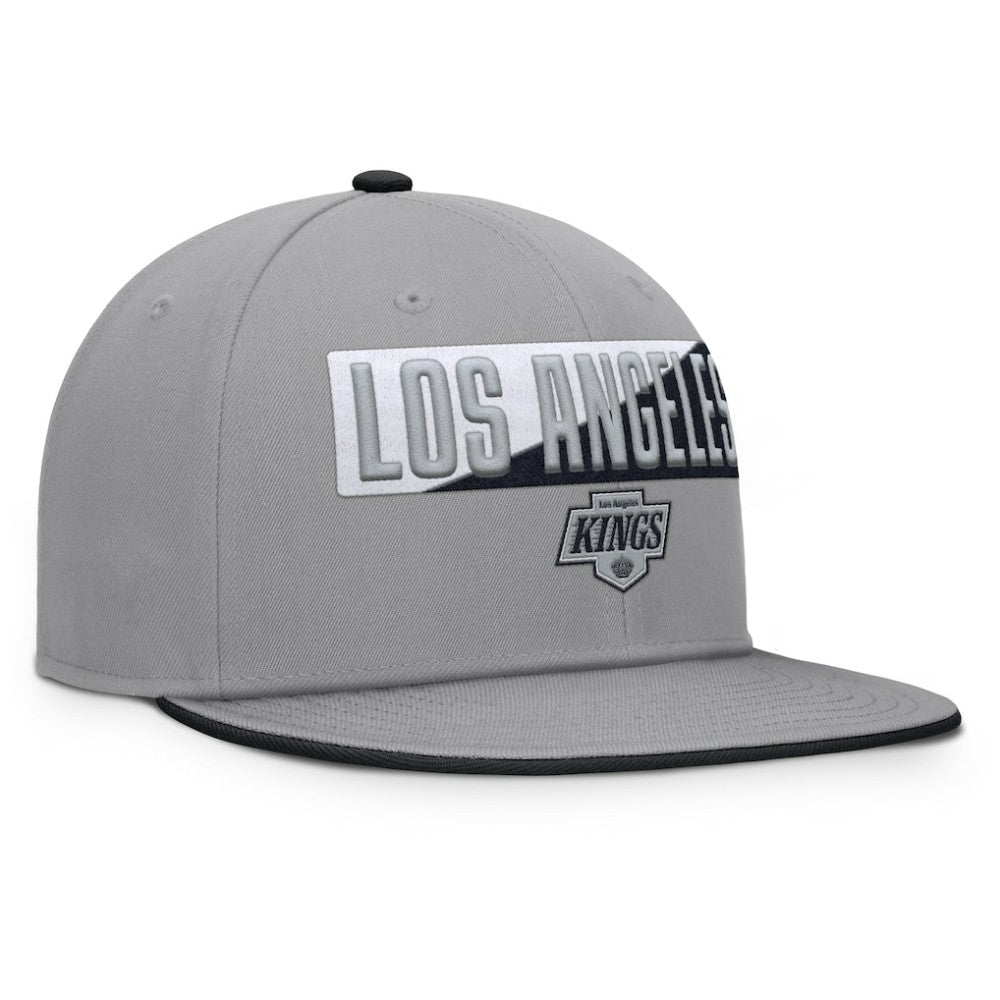 NHL Gray Los Angeles Kings Fanatics Fundamentals Duo Split Logo Snapback Hat