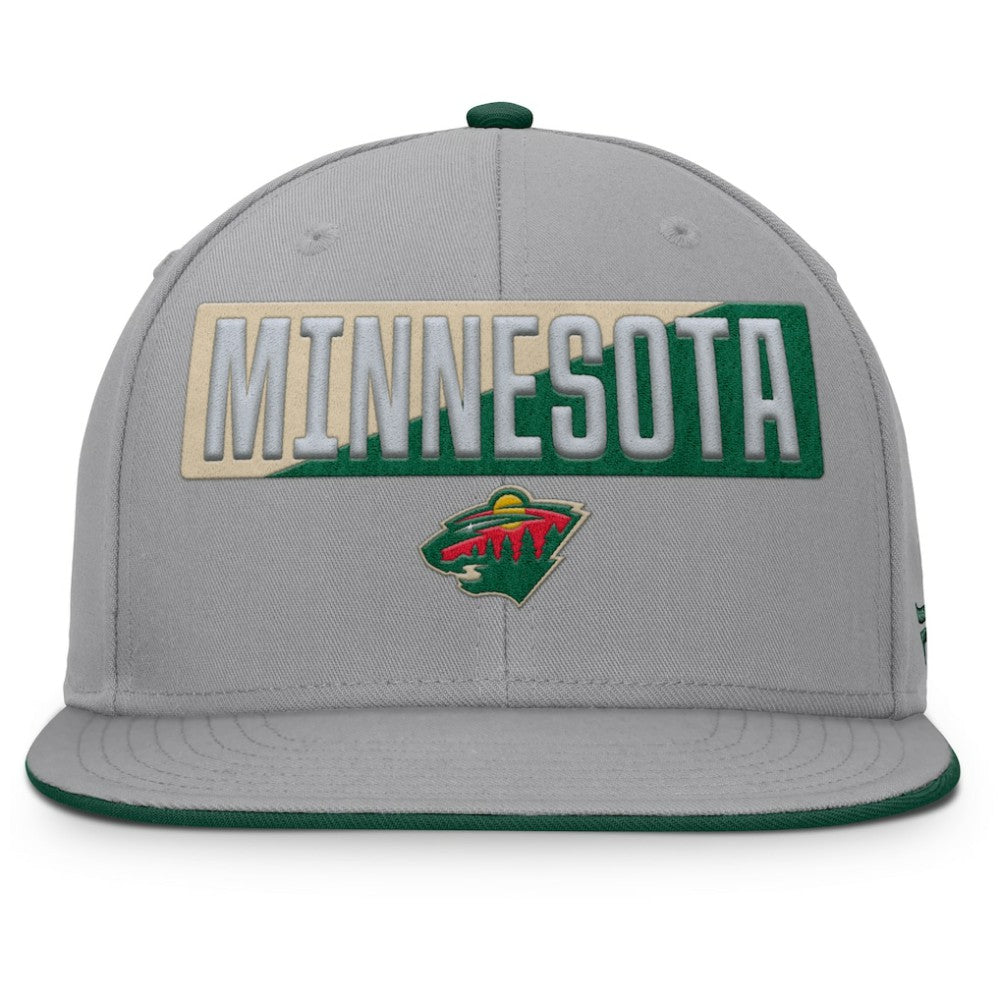 NHL Gray Minnesota Wild Fanatics Fundamentals Duo Split Logo Snapback Hat