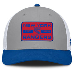 NHL Gray/Blue New York Rangers Fanatics Fundamental Adapt Trucker Adjustable Hat