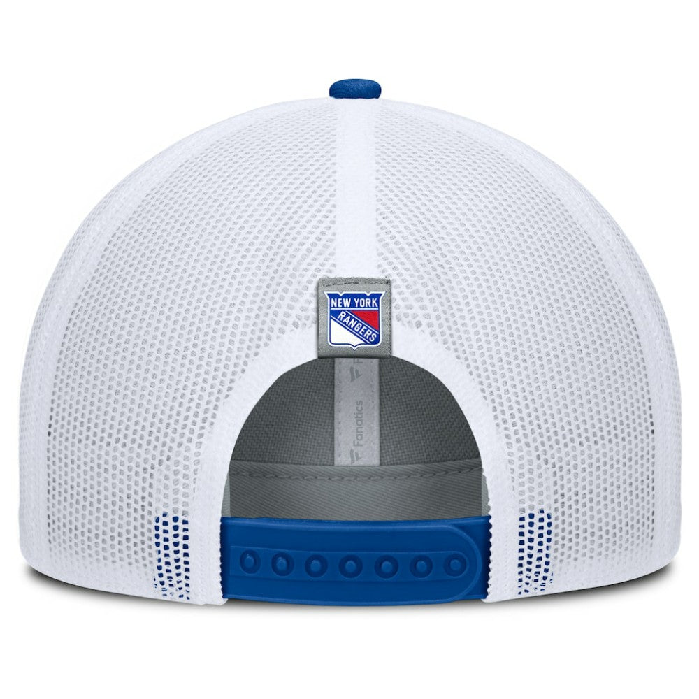 NHL Gray/Blue New York Rangers Fanatics Fundamental Adapt Trucker Adjustable Hat