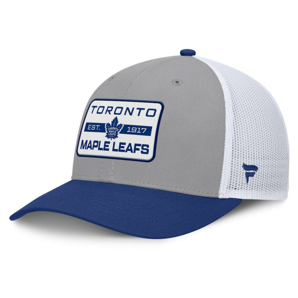 NHL Gray/Blue Toronto Maple Leafs Fanatics Fundamental Adapt Trucker Adjustable Hat