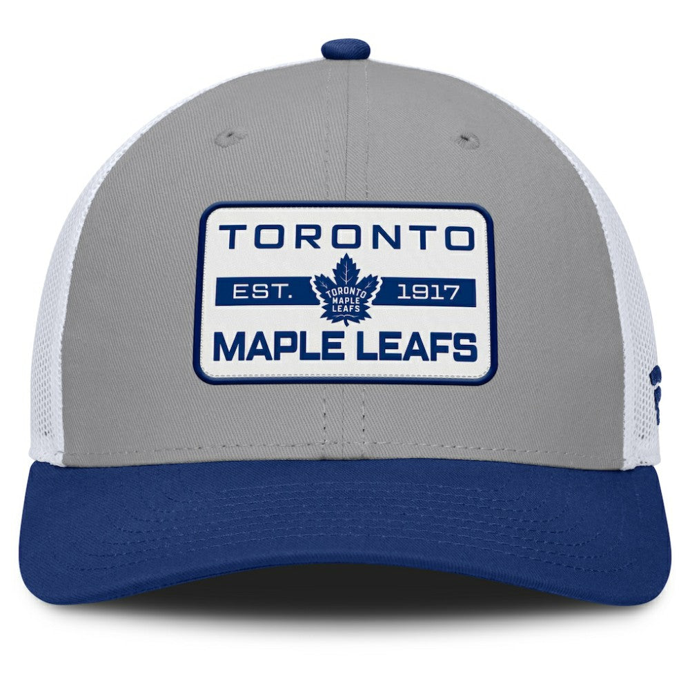 NHL Gray/Blue Toronto Maple Leafs Fanatics Fundamental Adapt Trucker Adjustable Hat
